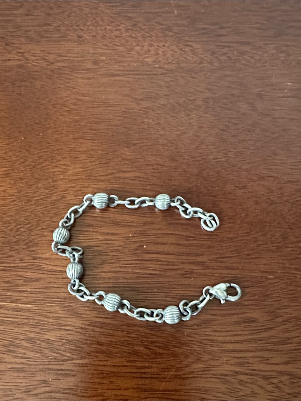 Silver-Tone Beaded Link Bracelet - Women